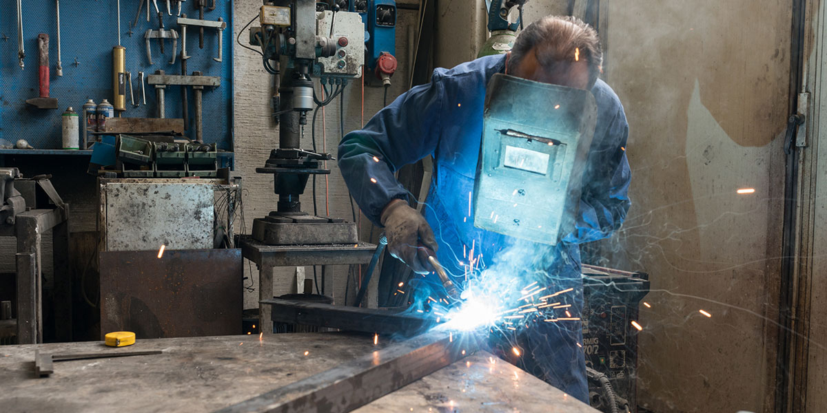 Vaselli's metalworking studio.