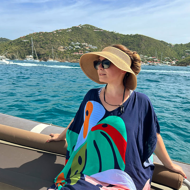 Sailing on a catamaran in St. Bart’s.