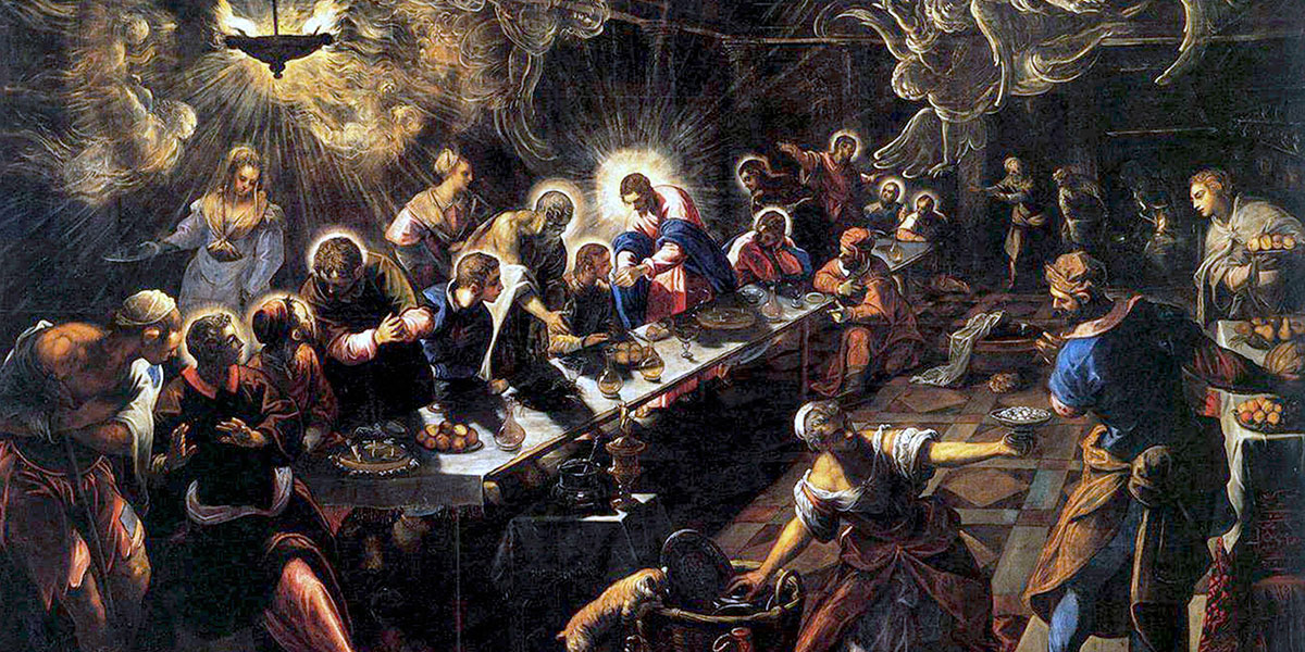 The Last Supper by Jacopo Tintoretto, Basilica di San Giorgio Maggiore.