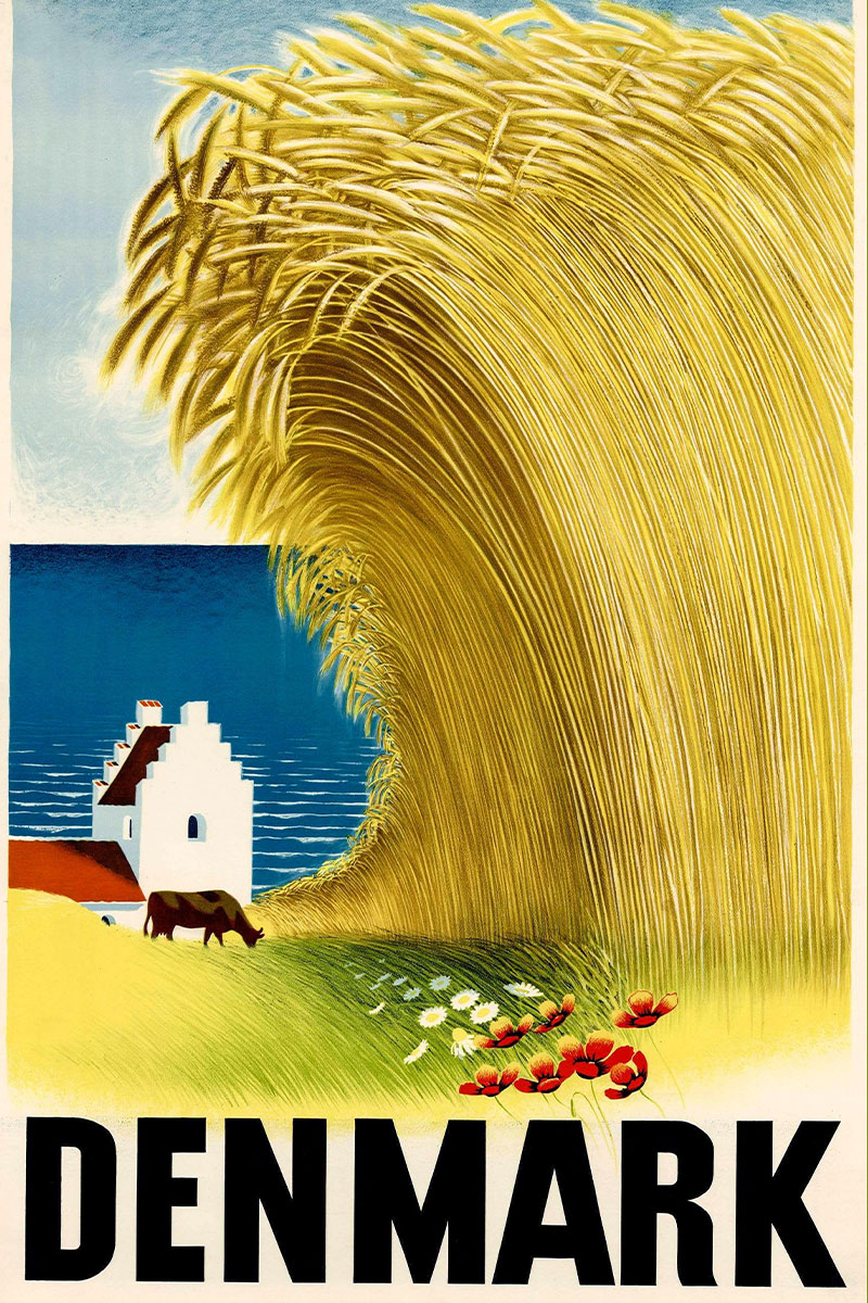 Denmark vintage travel poster by Aage Rasmussen (1946)