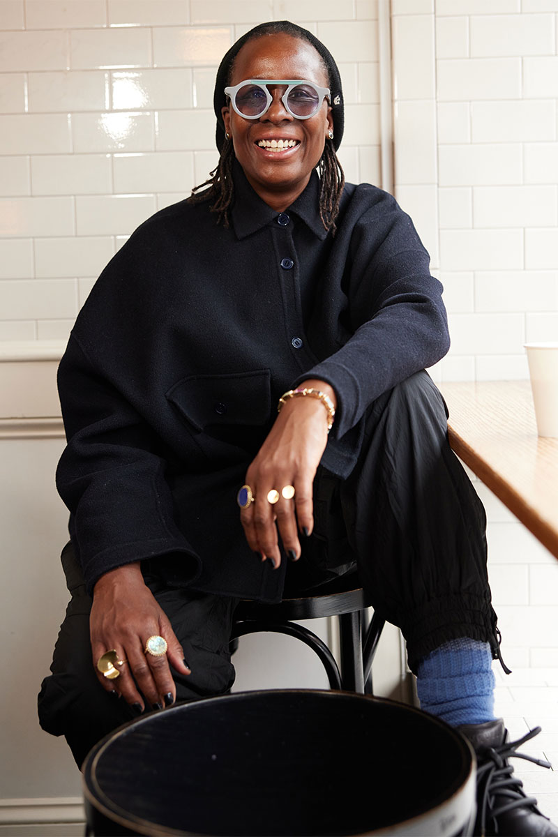 Mickalene Thomas at Roman’s, Fort Greene, Brooklyn. Photo: Mike McGregor