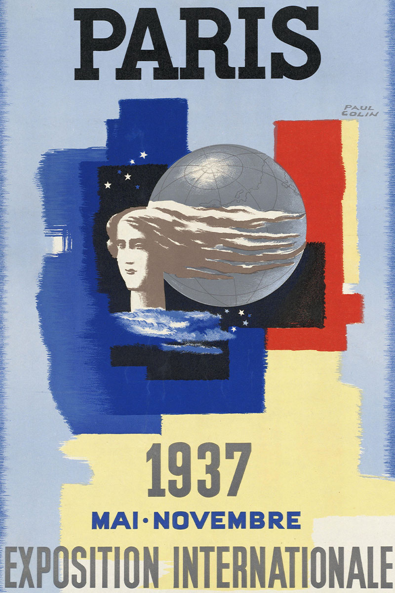 Paris 1937 Exposition Internationale, Mai-Novembre vintage travel poster by Paul Colin (1937)